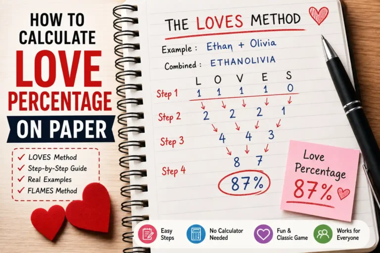 How to calculate love percentage on paper
