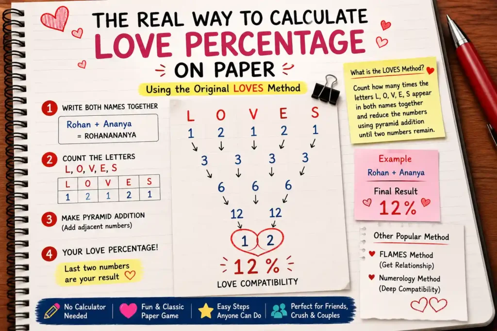 Paper love calculation example